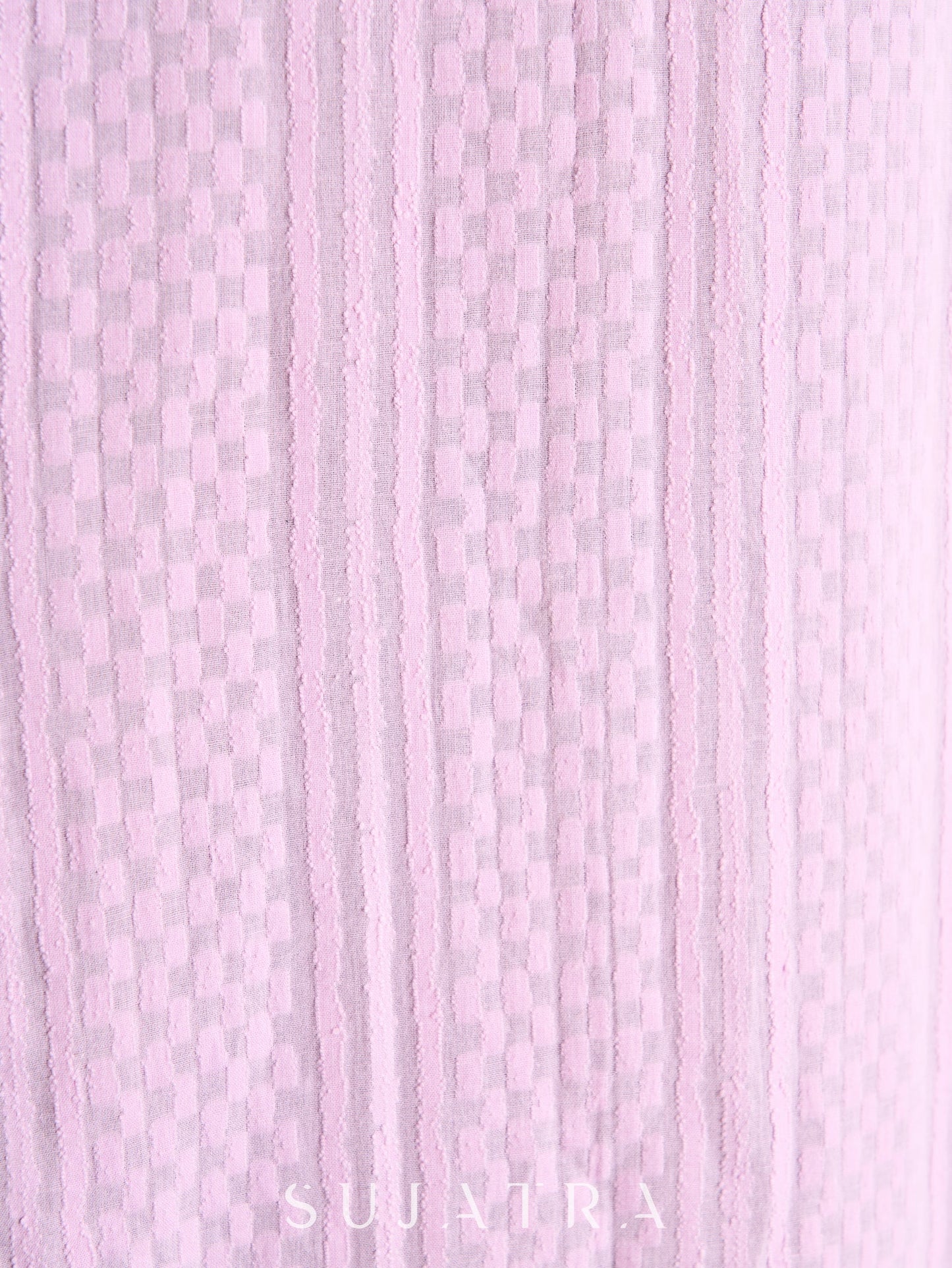 Lustrous Lavender Cotton Kurta with Intricately Embroidered Sleeves