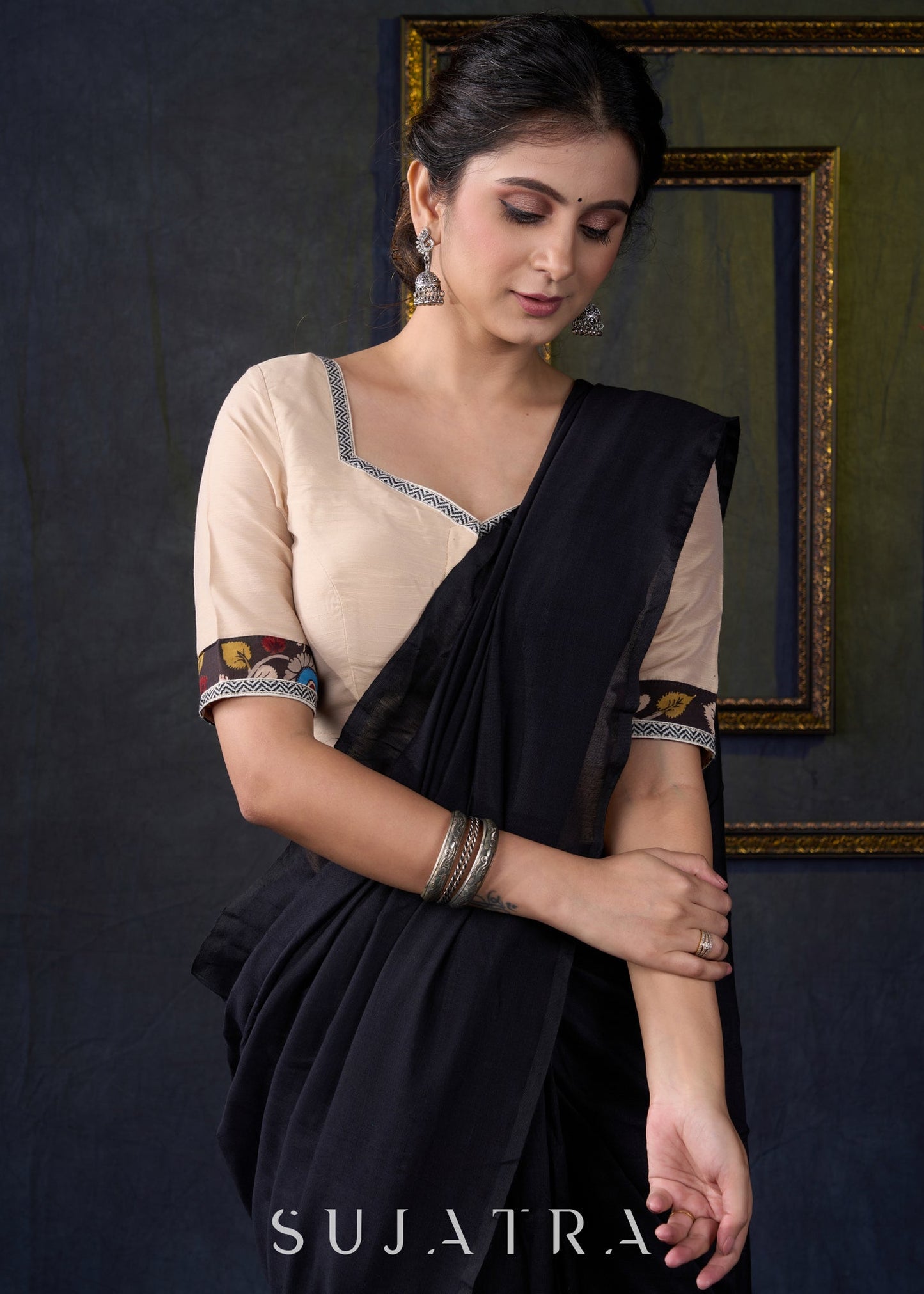 Traditional Kalamkari Combination Blouse