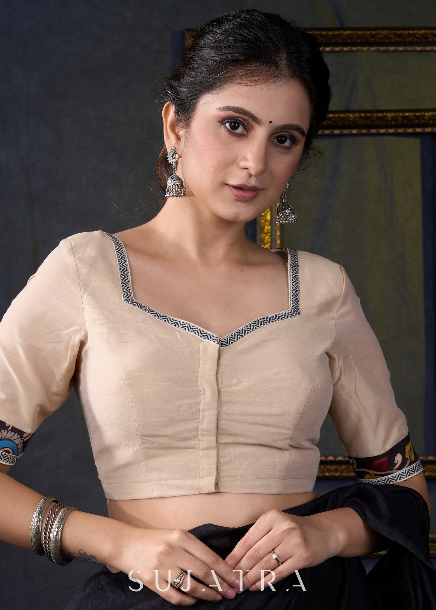 Traditional Kalamkari Combination Blouse