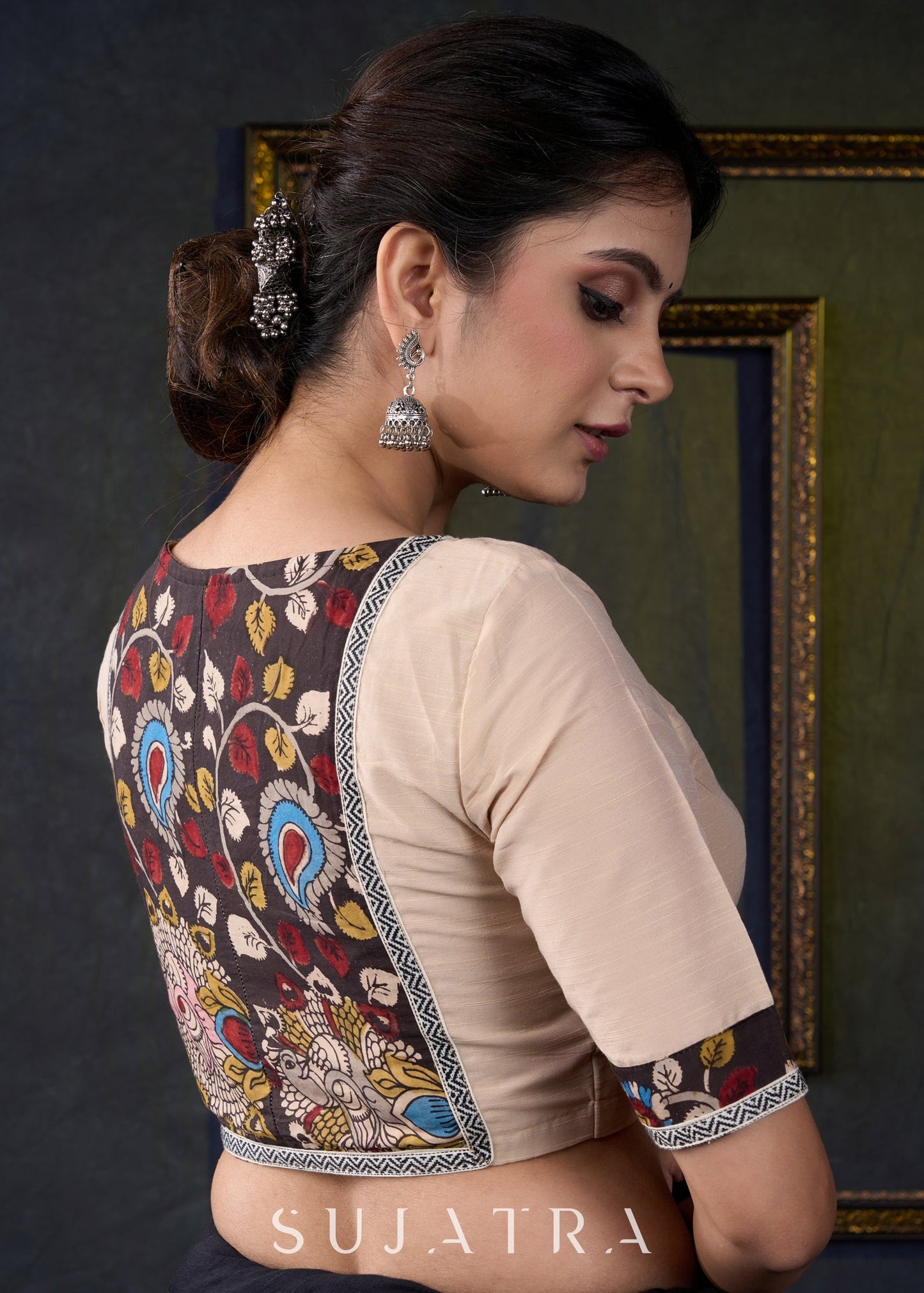 Traditional Kalamkari Combination Blouse