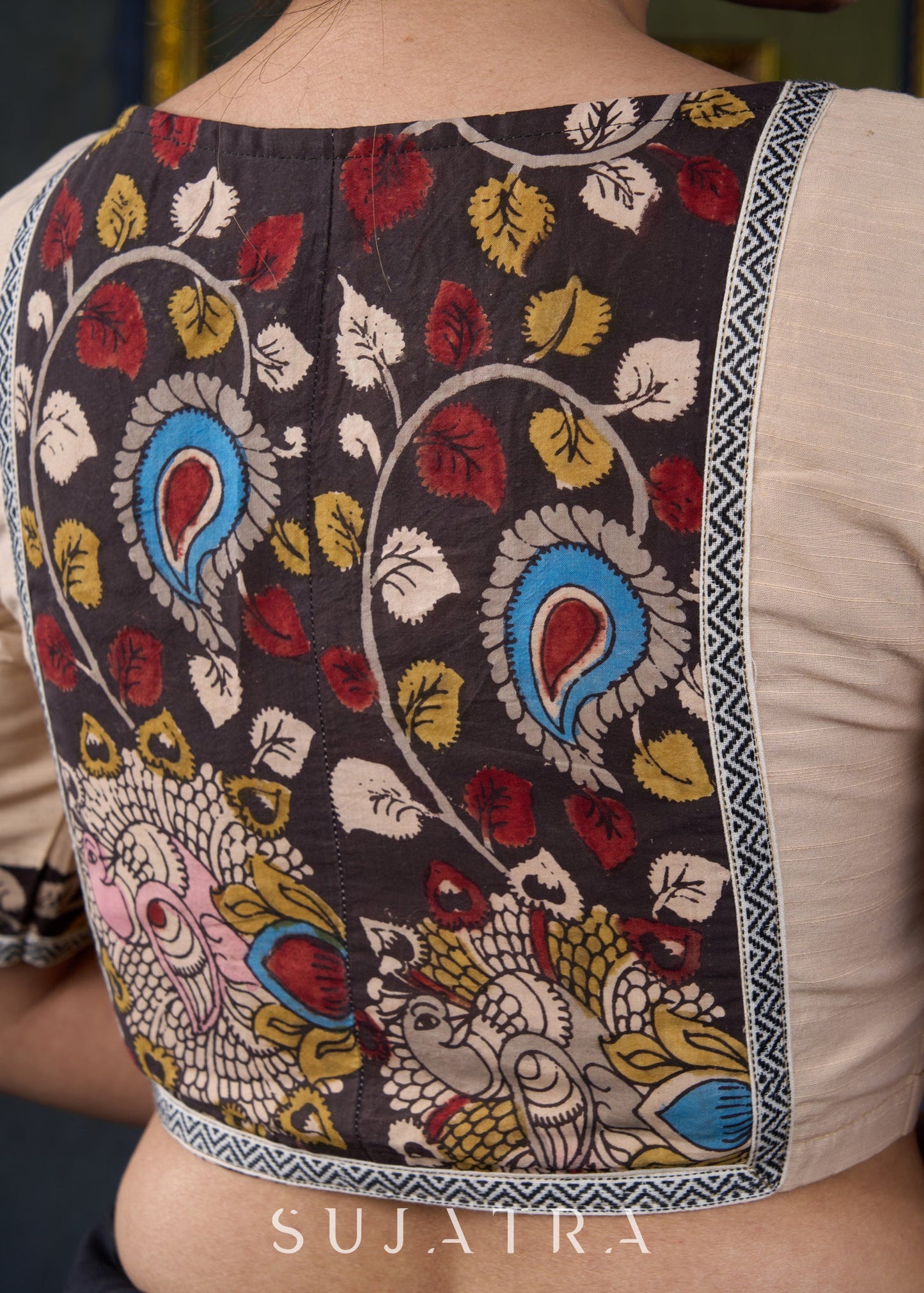 Traditional Kalamkari Combination Blouse