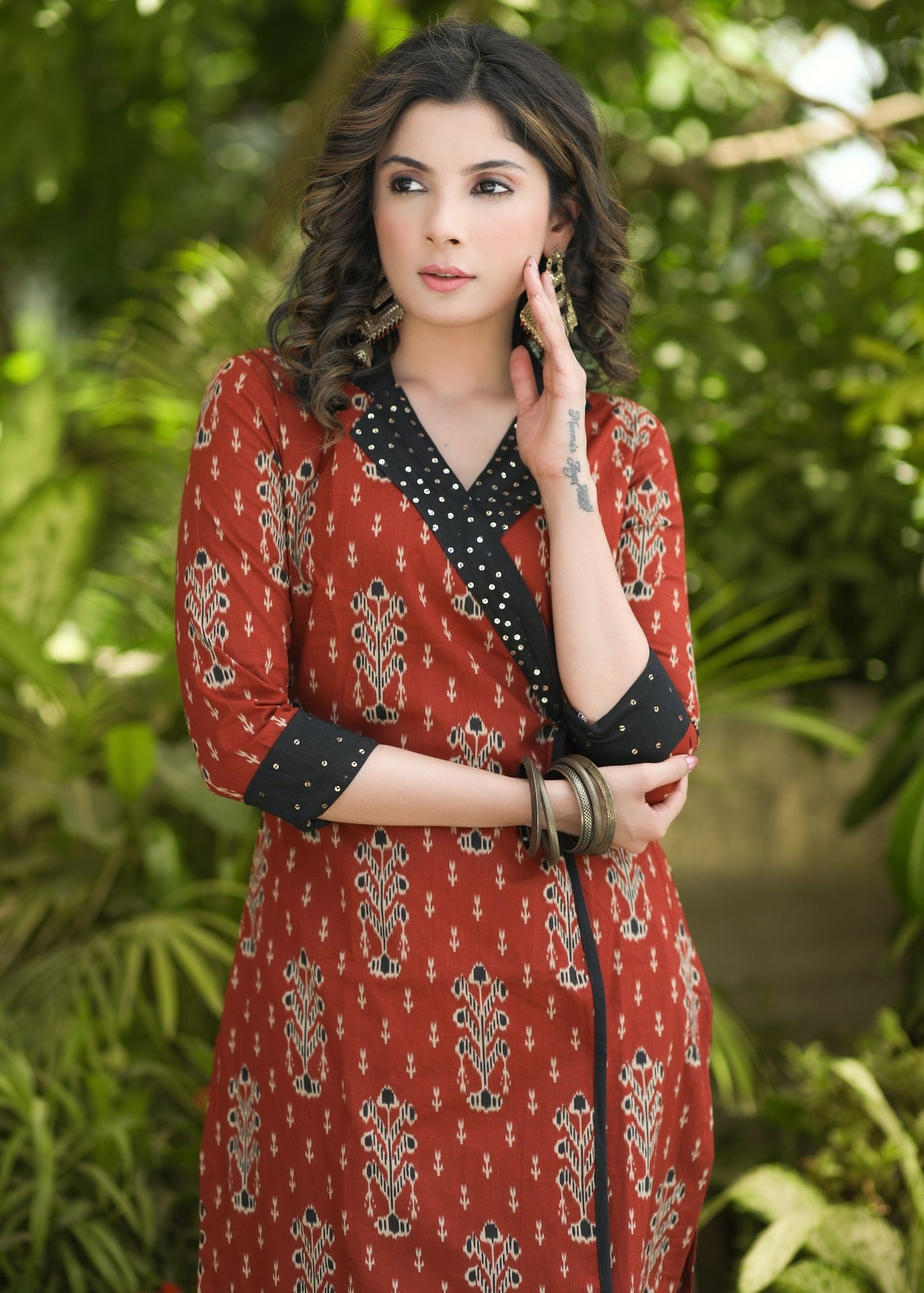 Stylish Cotton Printed Hand Embroidered Kurta -Pant Optional