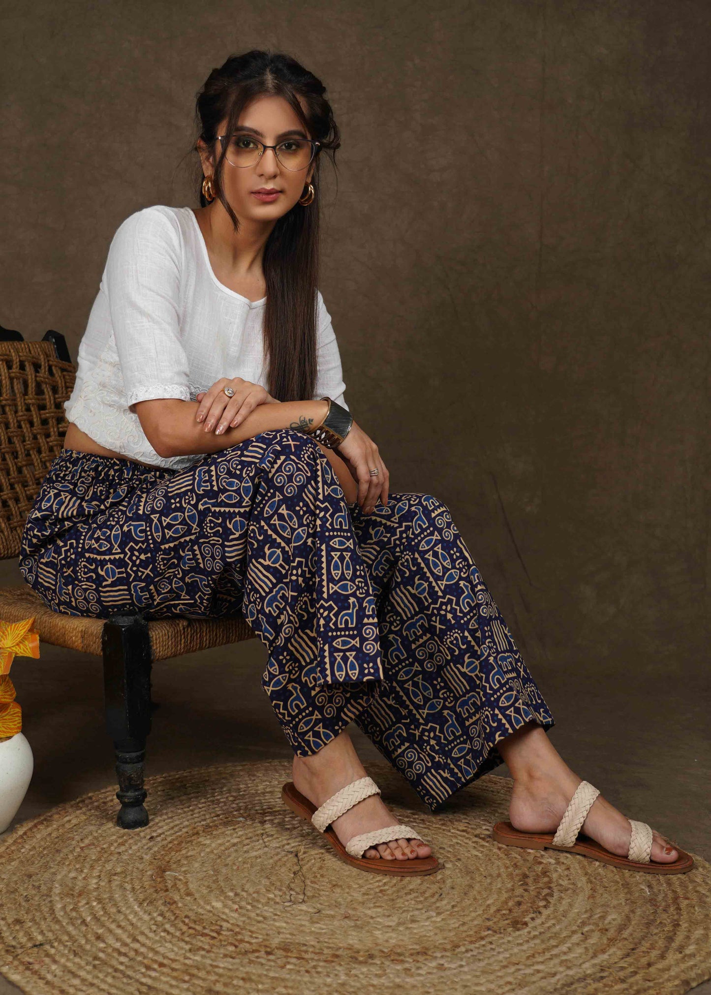 Smart Casual Animal Print Palazzo Pant