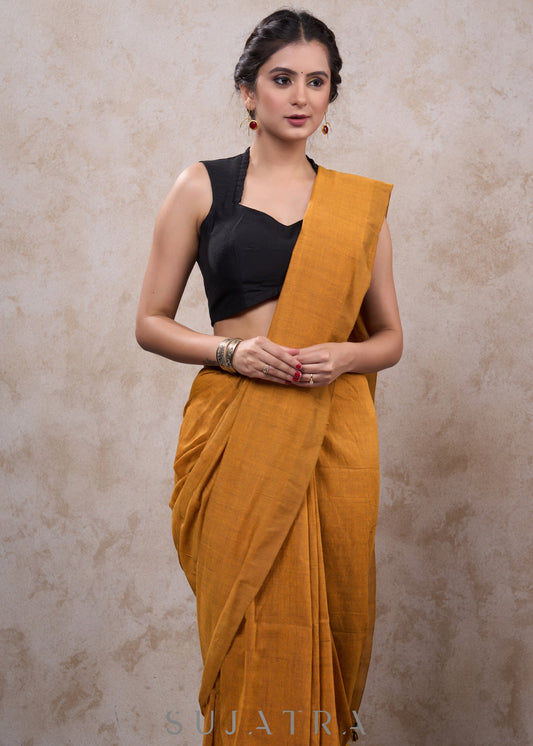 Classic black cotton silk sleeveless blouse  - Optional Plain Saree