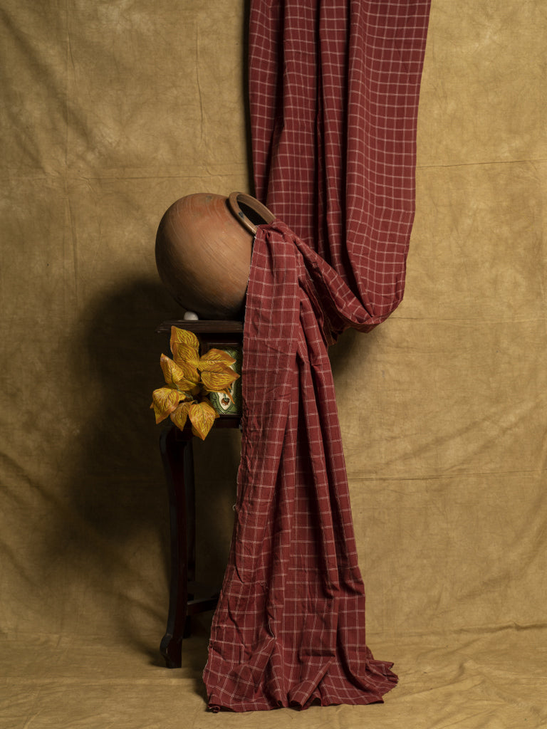 Tissu artisanal en pur coton marron