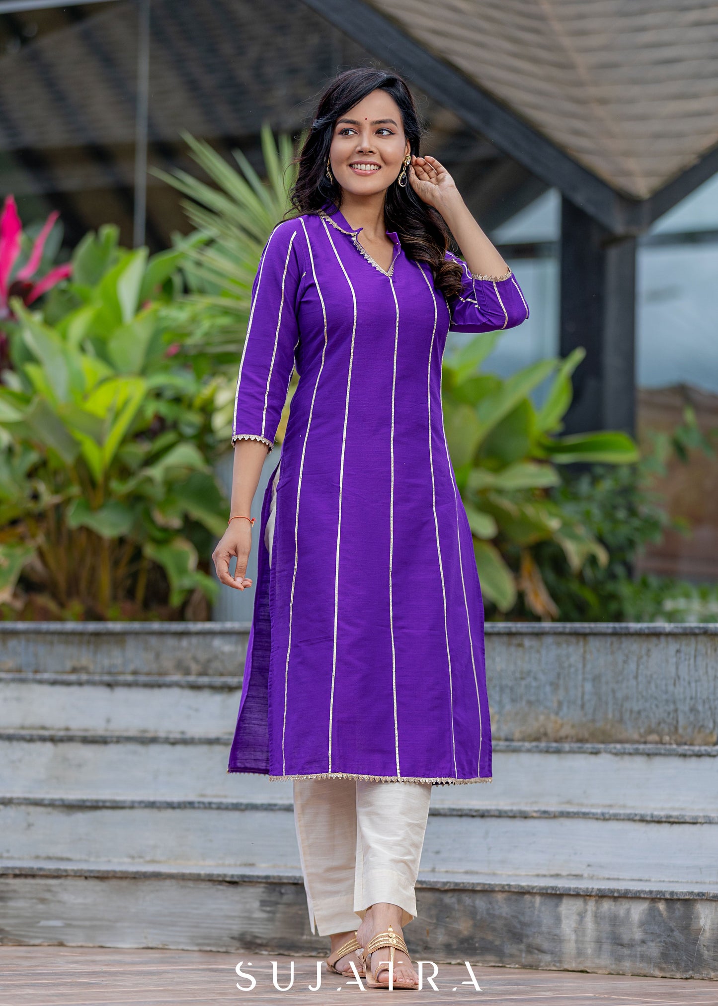 Seher Cotton Silk Gota Patti Kurta