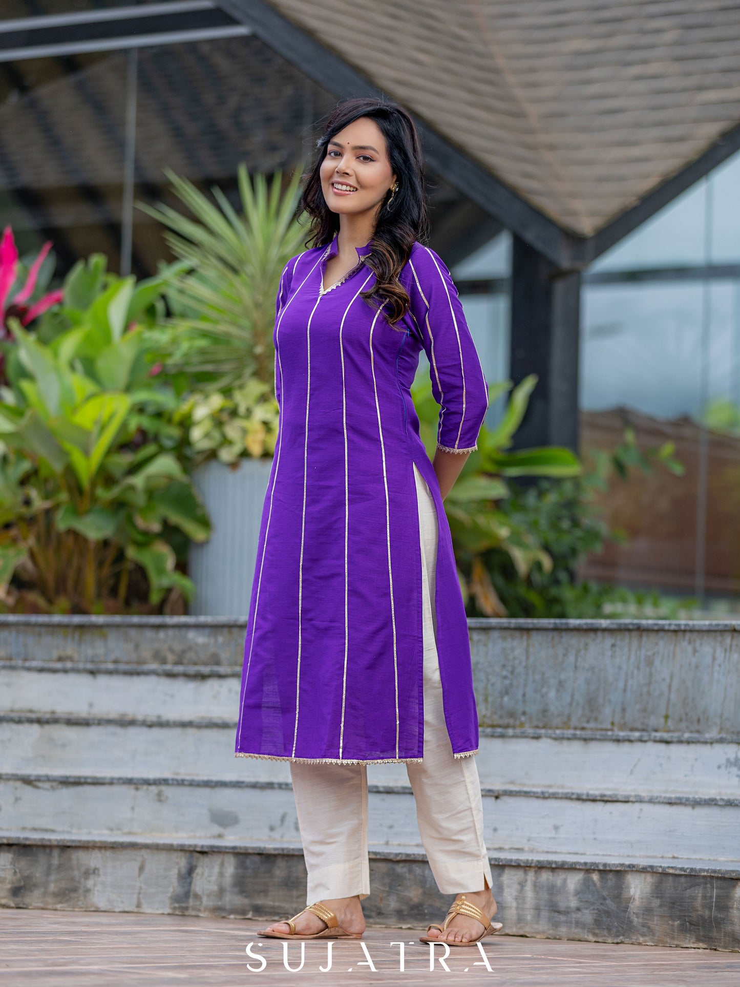 Seher Cotton Silk Gota Patti Kurta