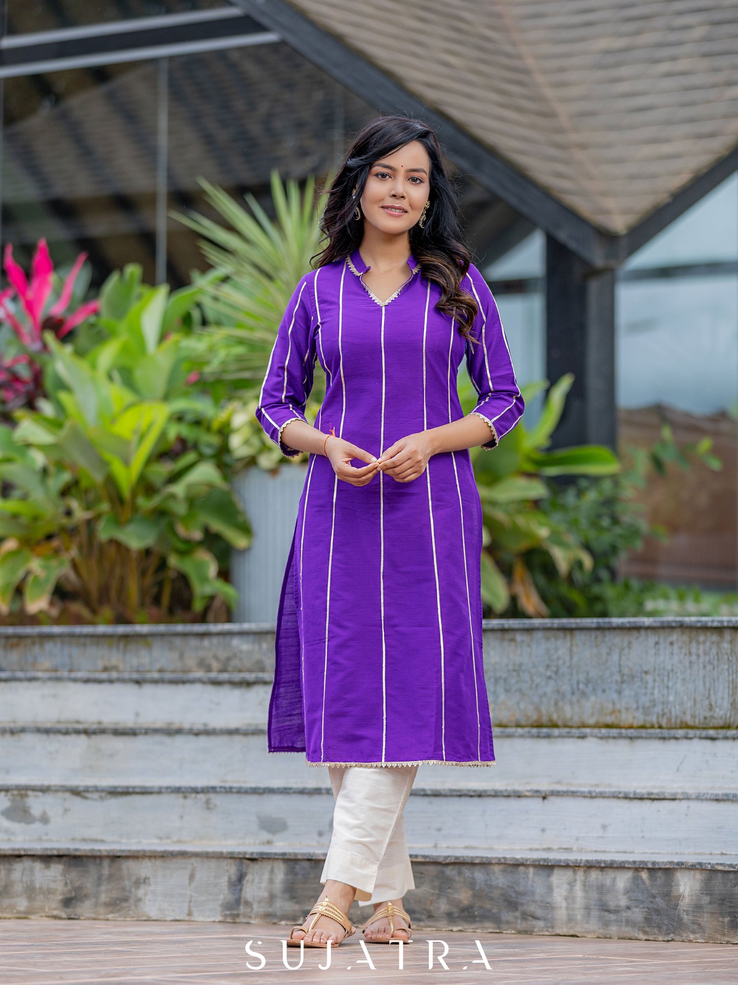 Seher Cotton Silk Gota Patti Kurta