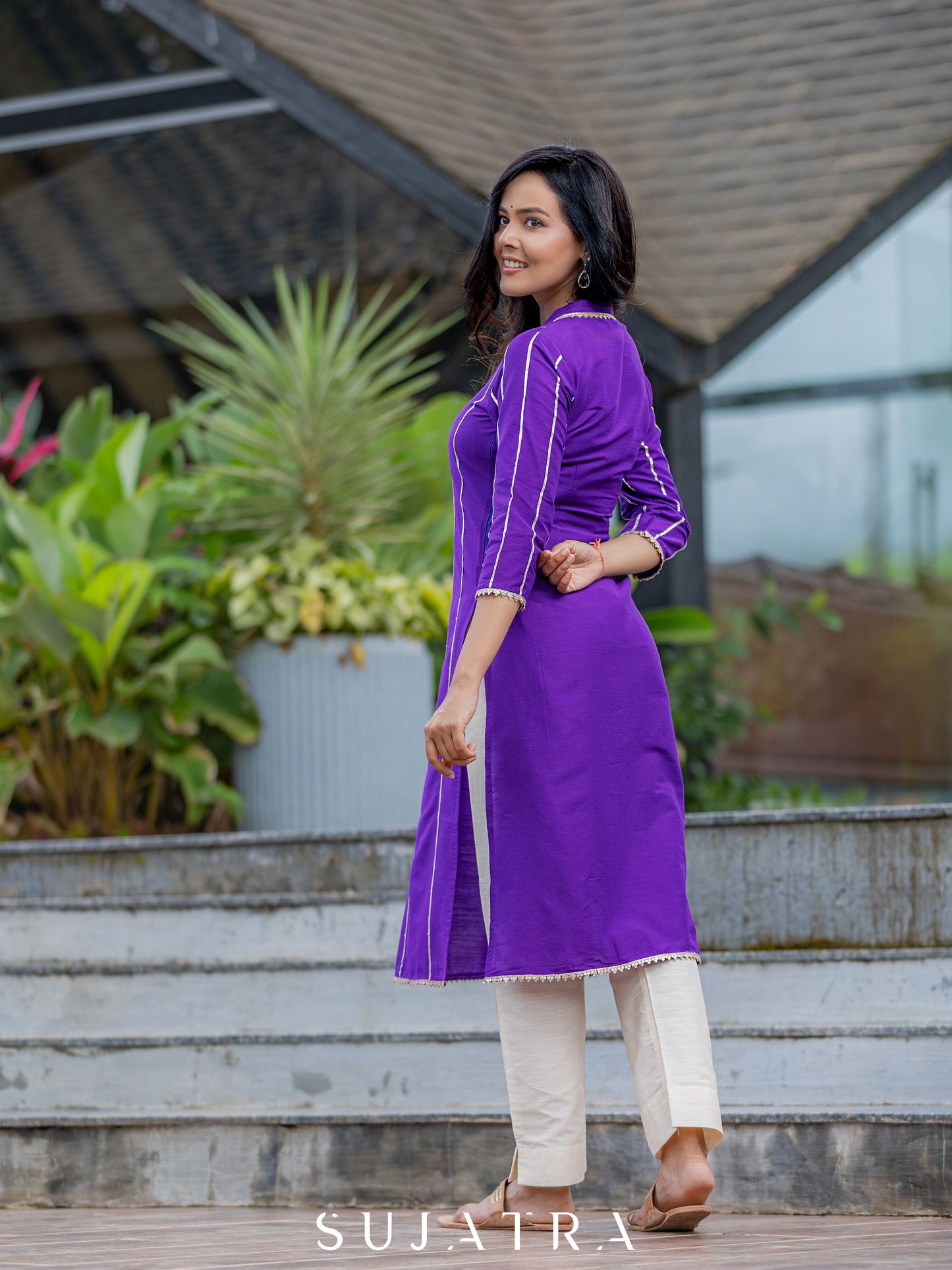 Seher Cotton Silk Gota Patti Kurta