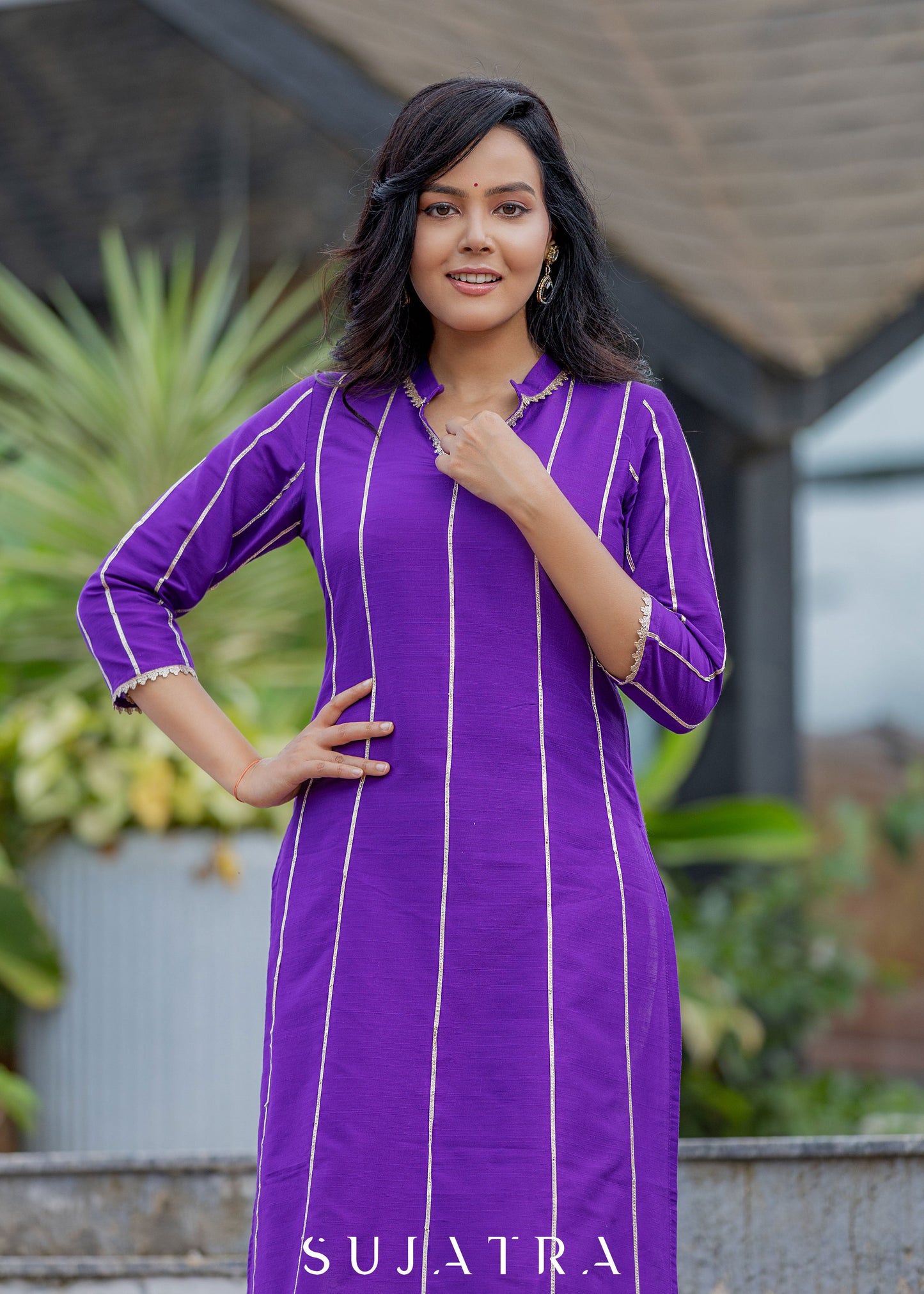 Seher Cotton Silk Gota Patti Kurta