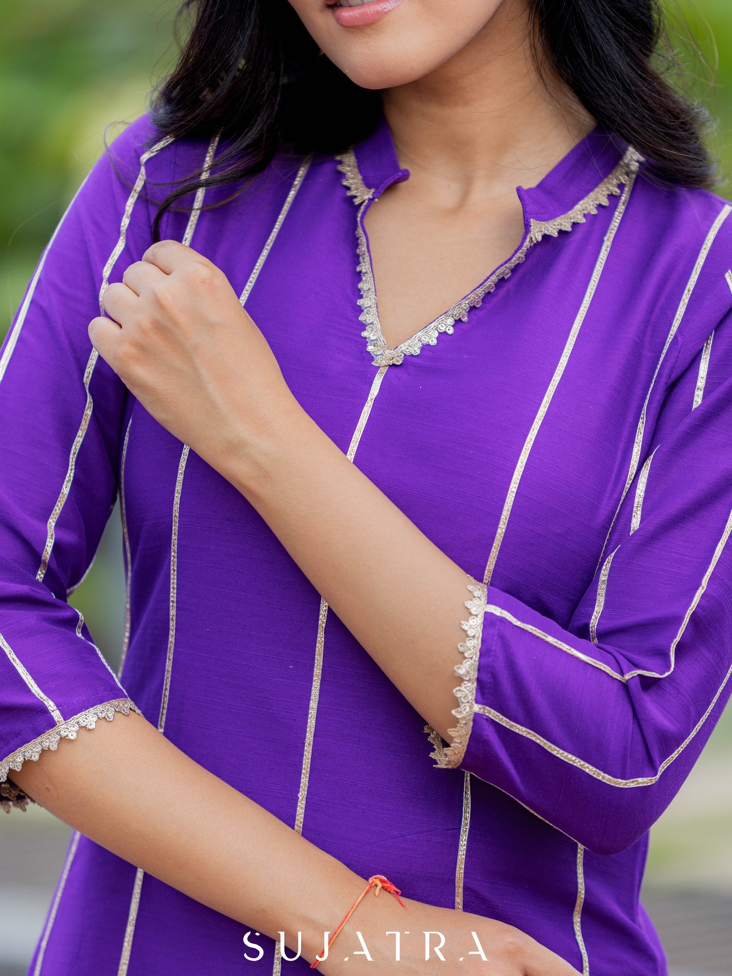 Seher Cotton Silk Gota Patti Kurta