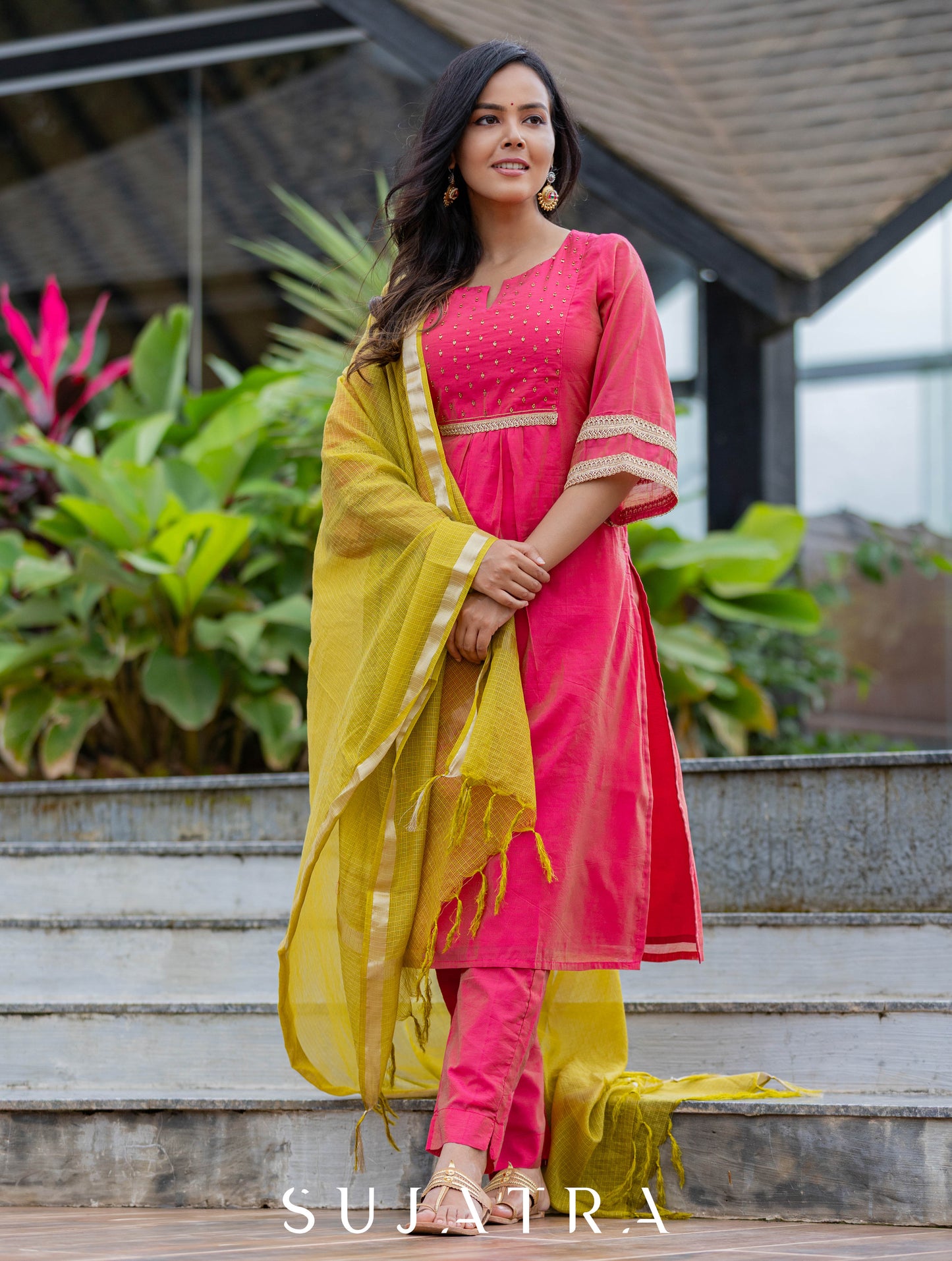 Rooh Hand Embroidered Chanderi Kurta
