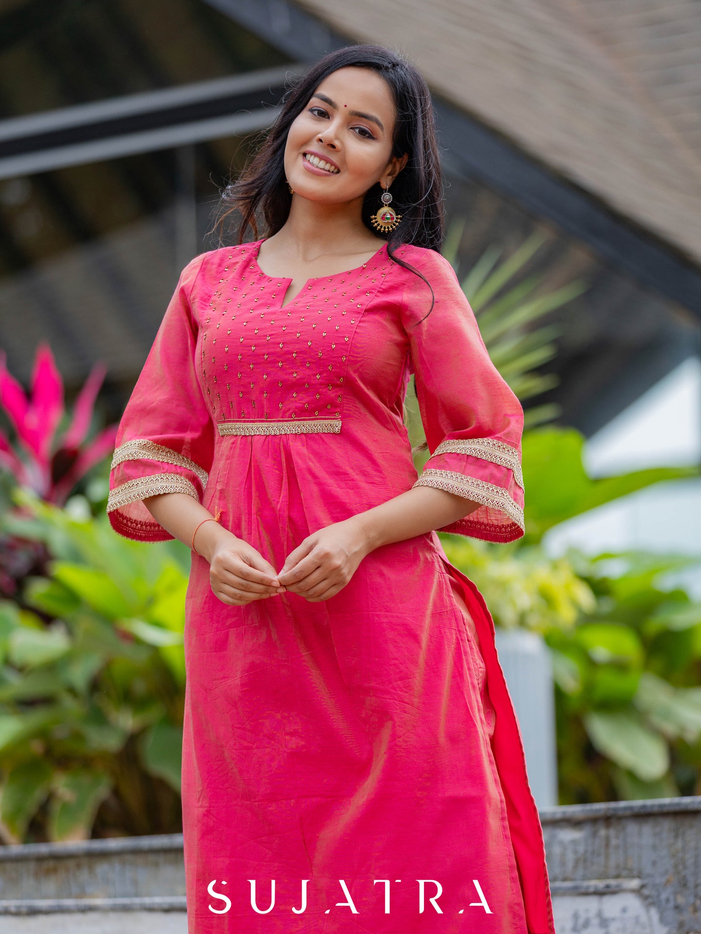 Rooh Hand Embroidered Chanderi Kurta