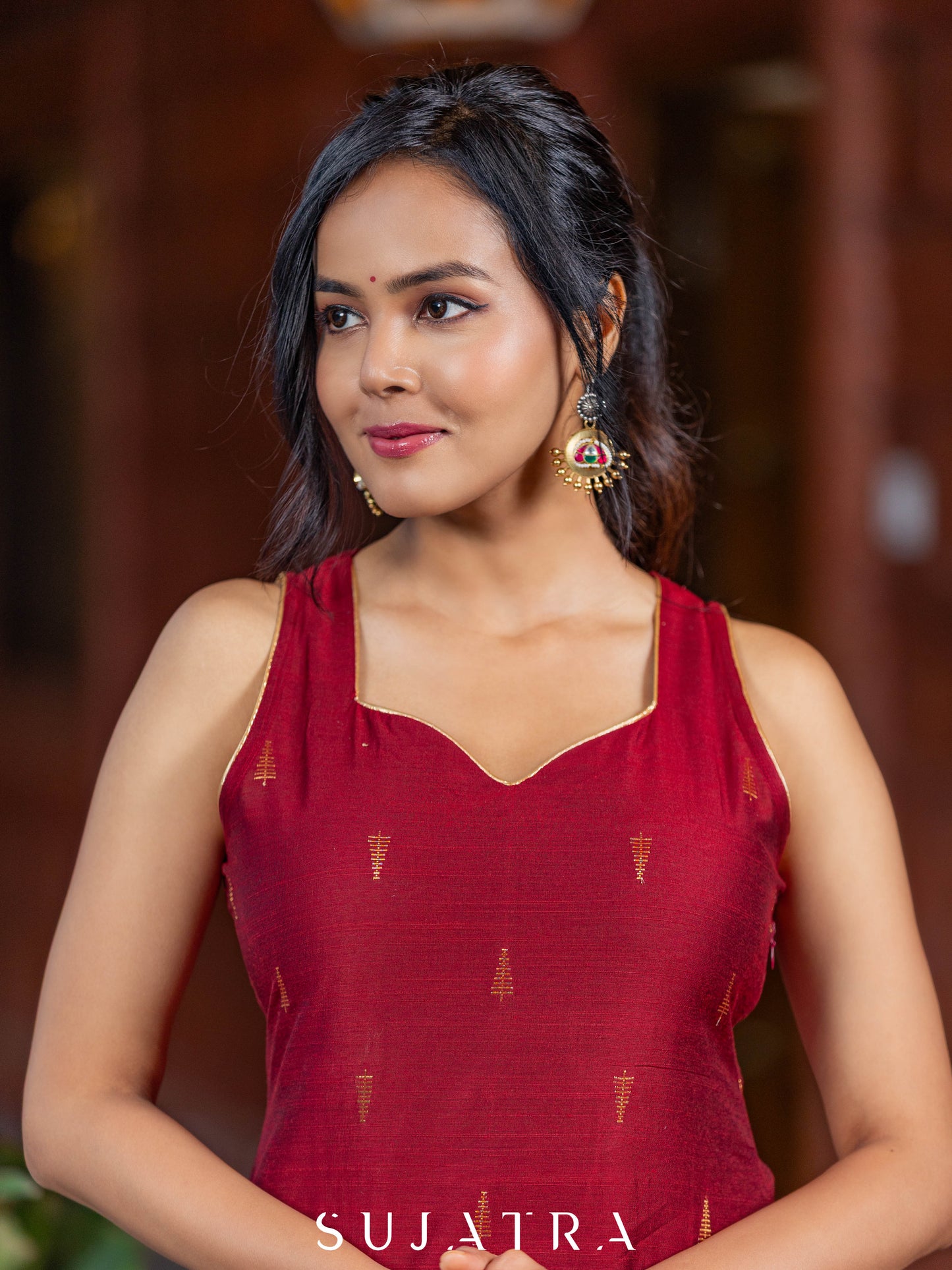 Rangini Cotton Silk Kurta with Delicate Embellishments