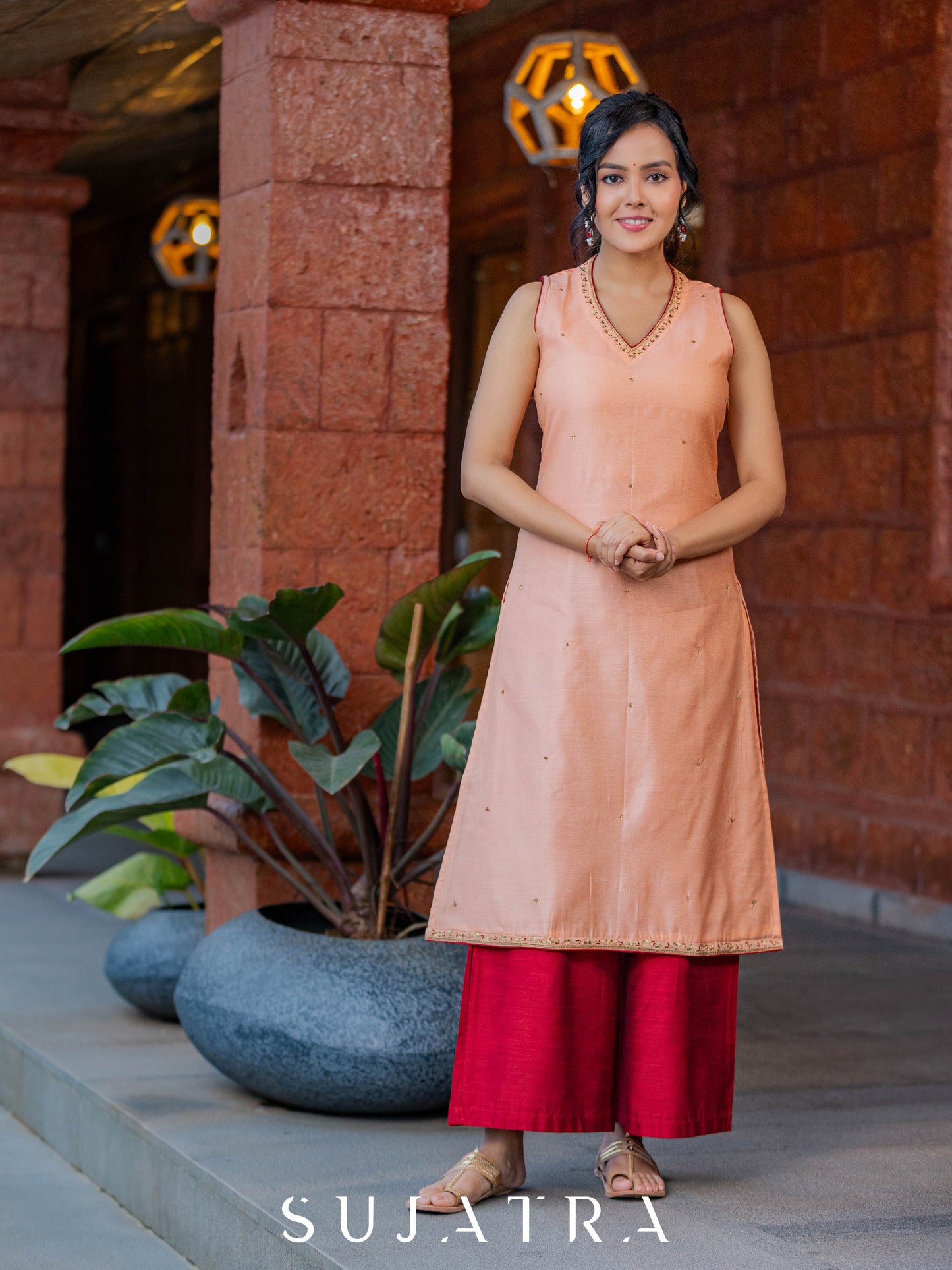 Rang Intricate Hand Embroidered Chanderi Kurta