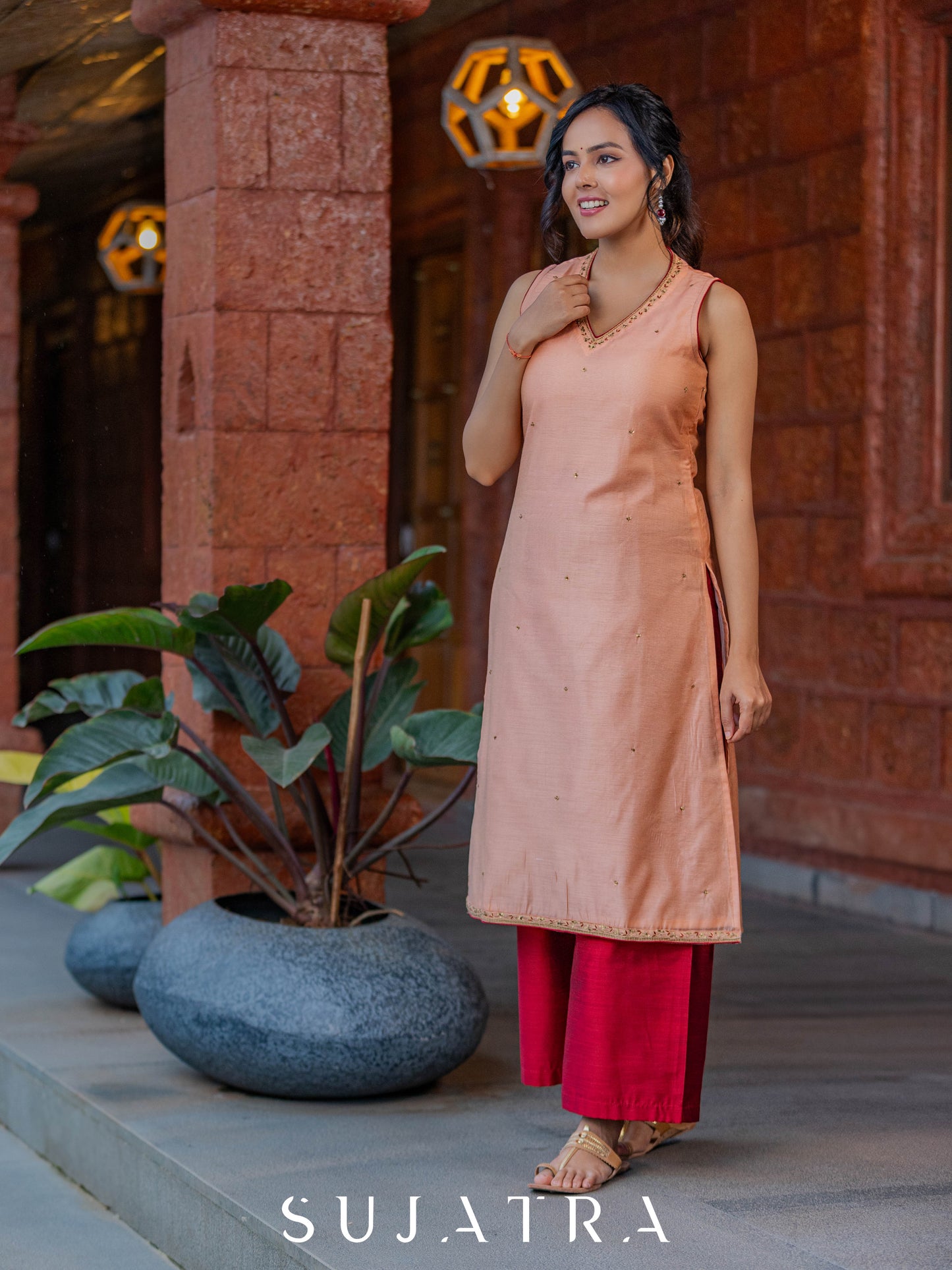 Rang Intricate Hand Embroidered Chanderi Kurta