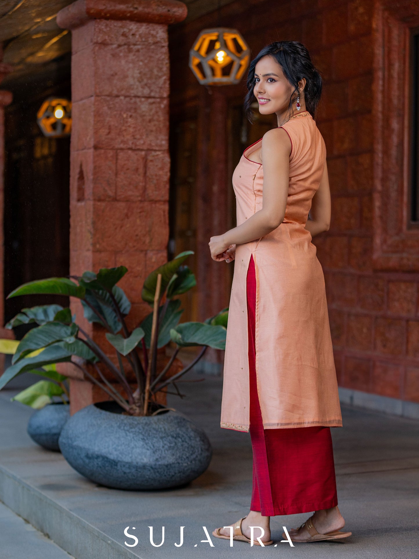 Rang Intricate Hand Embroidered Chanderi Kurta