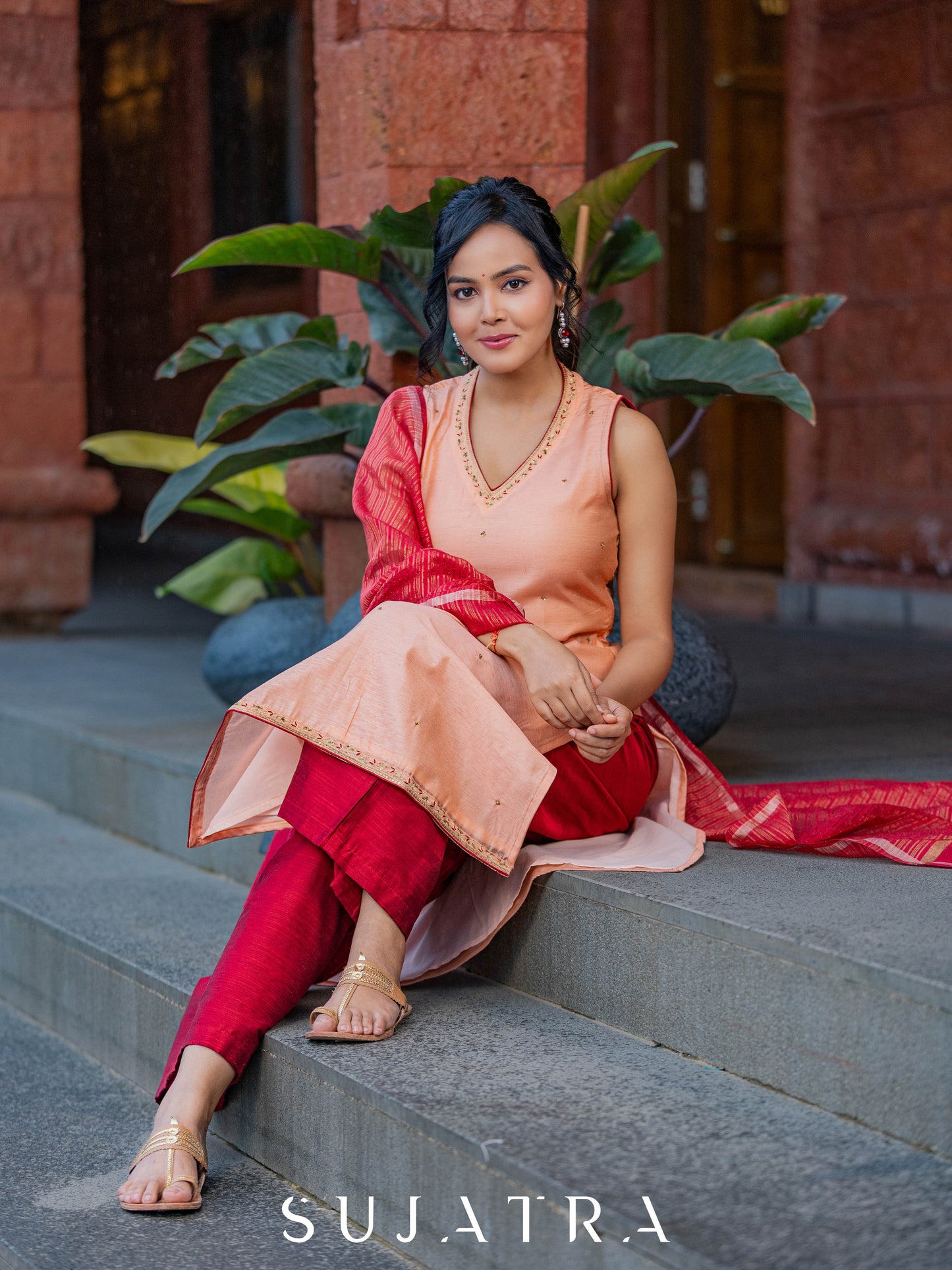 Rang Intricate Hand Embroidered Chanderi Kurta