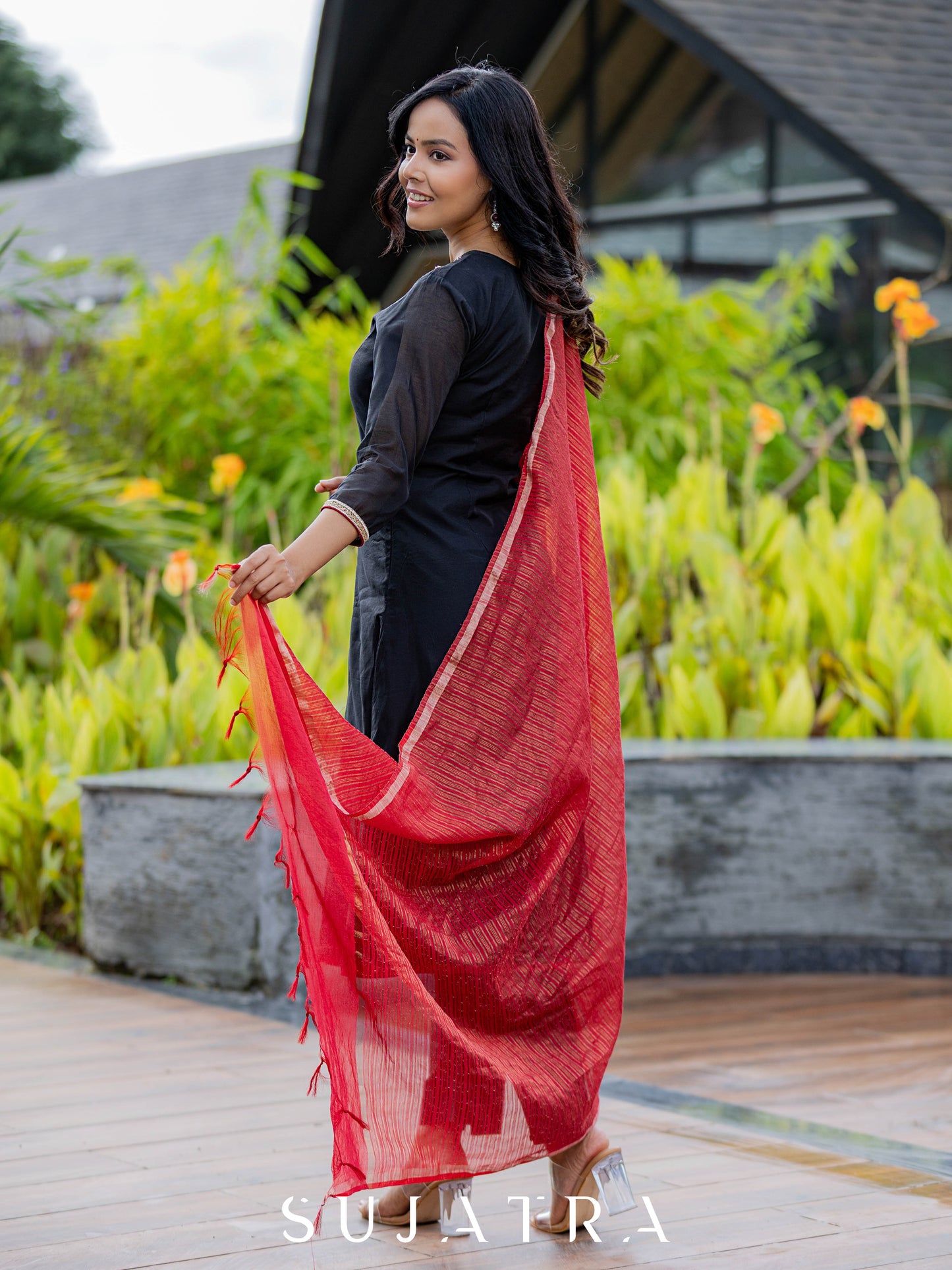 Raatrani Intricate Hand Embroidered Chanderi Kurta