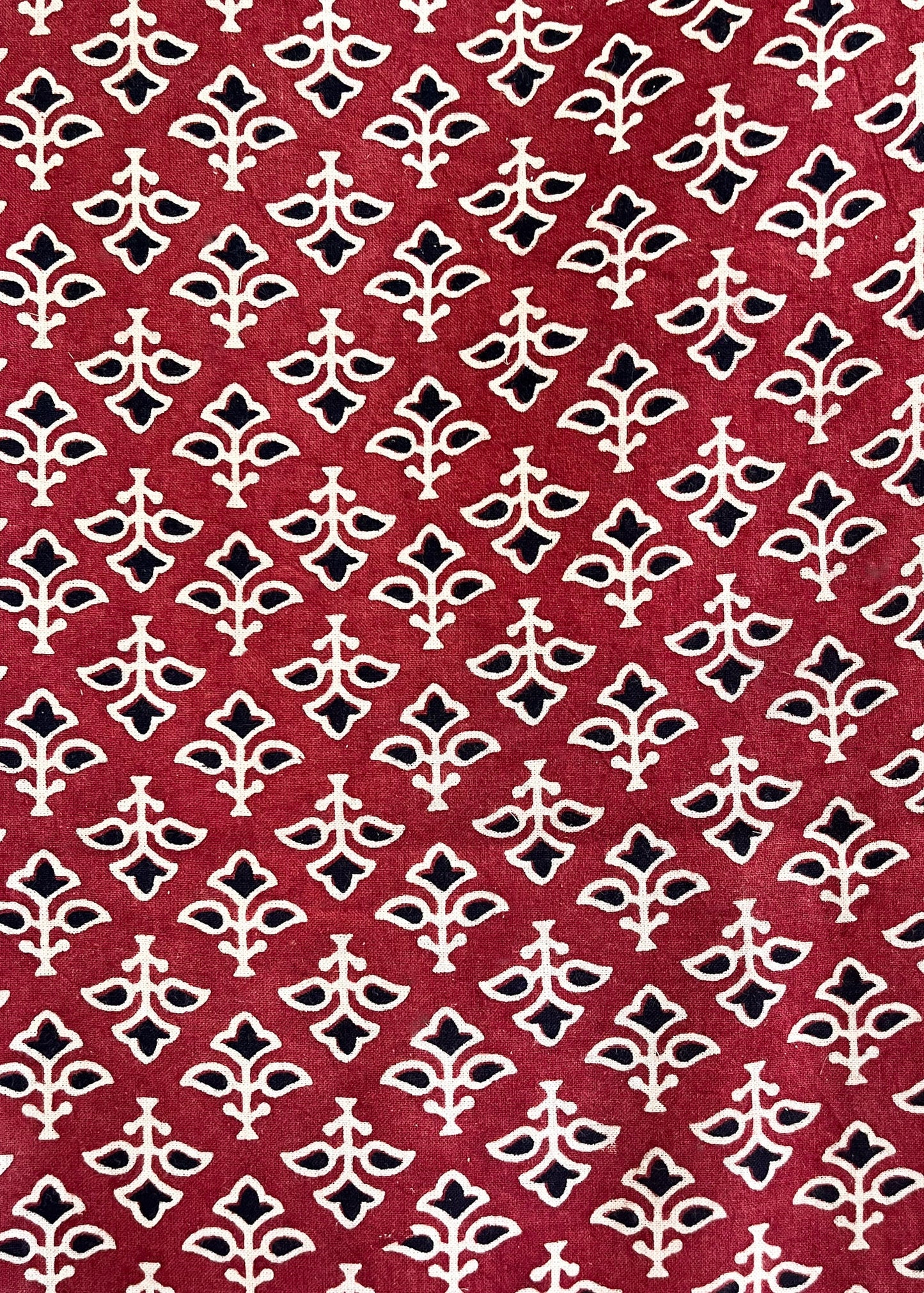 Maroon Ajrakh Suit Set wth Black Ikat Bottom and Georgette Dupatta