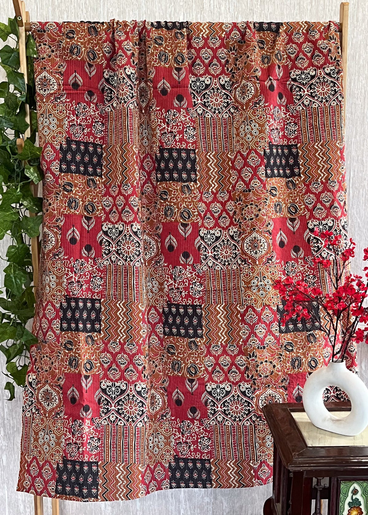 Tissu Kantha patchwork multicolore
