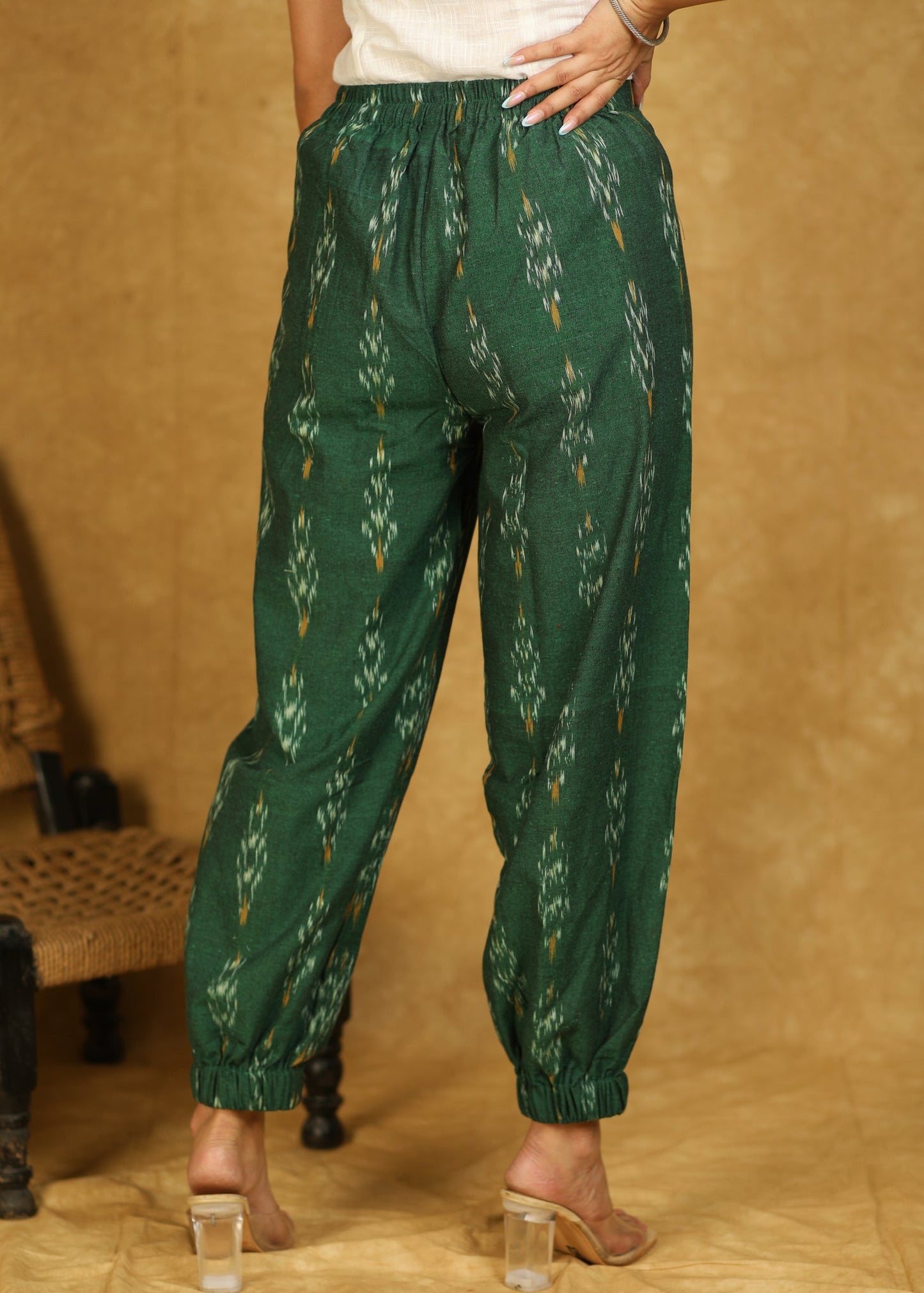 Smart Cotton Green Ikat Joggers