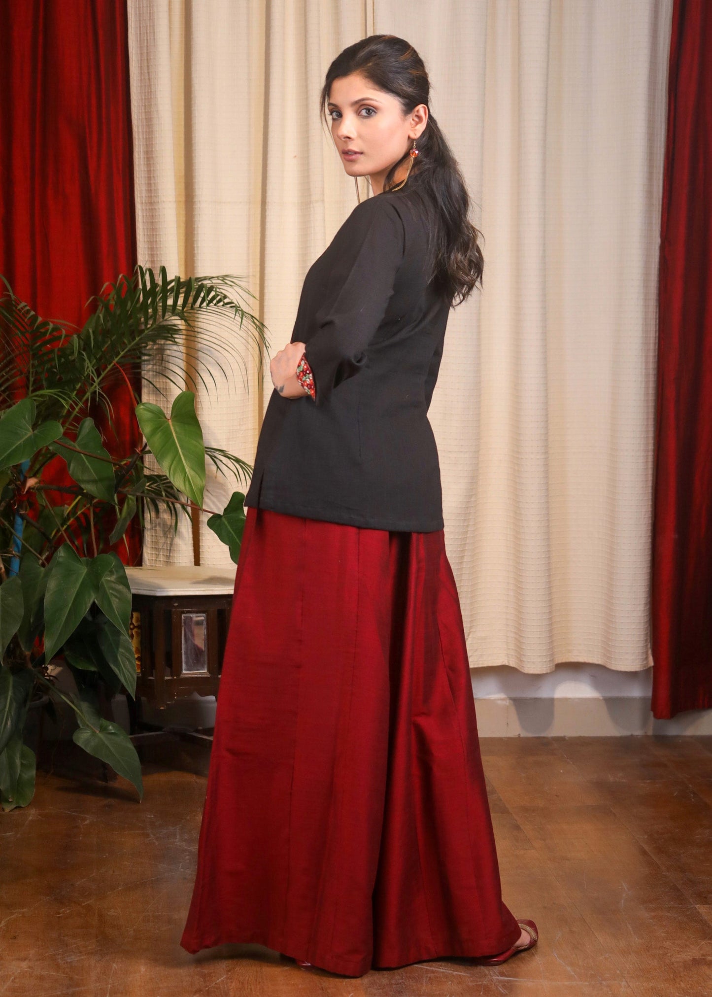 Delicate Embroidered Black Top