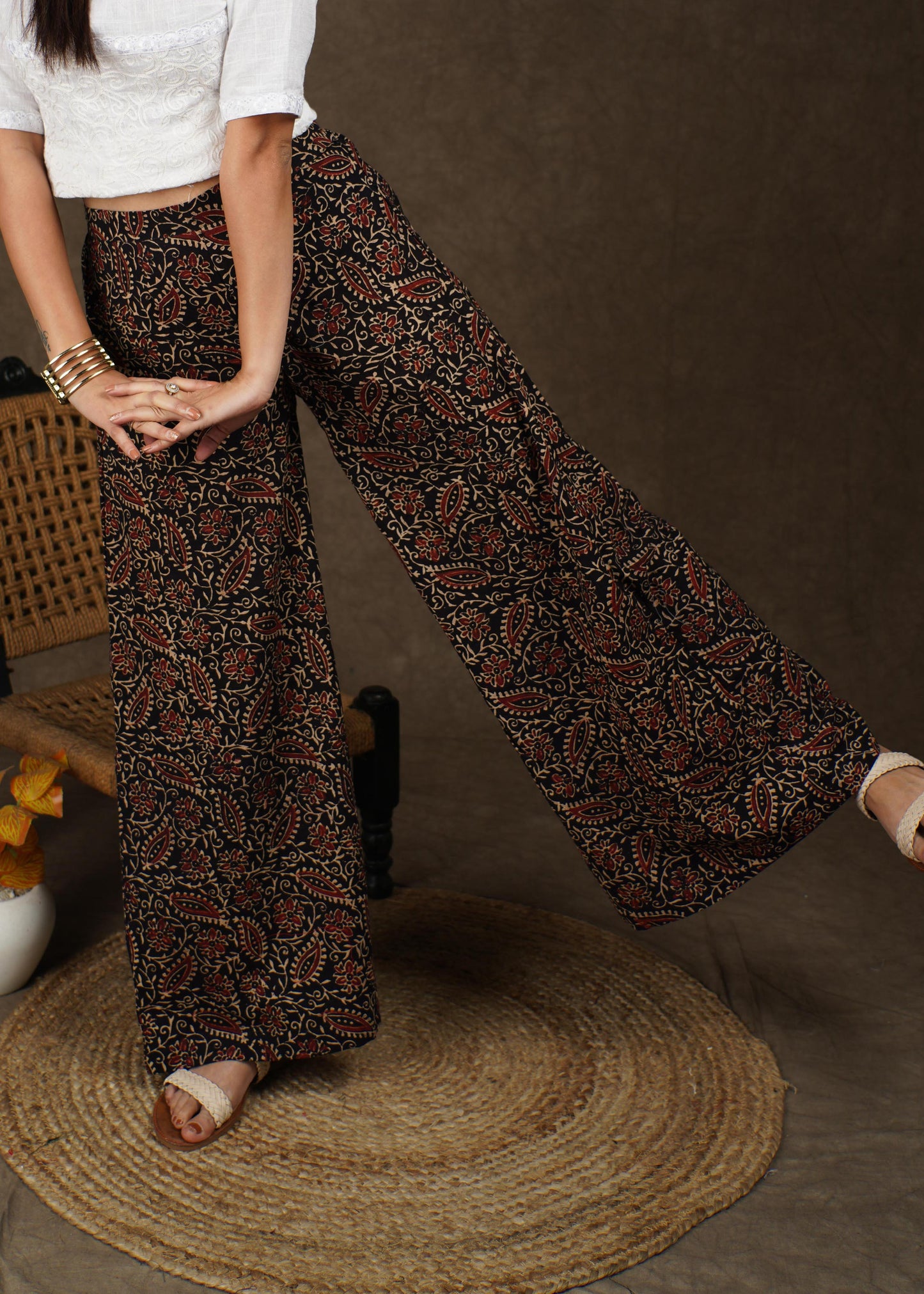 Smart casual Ajrakh Palazzo Pant