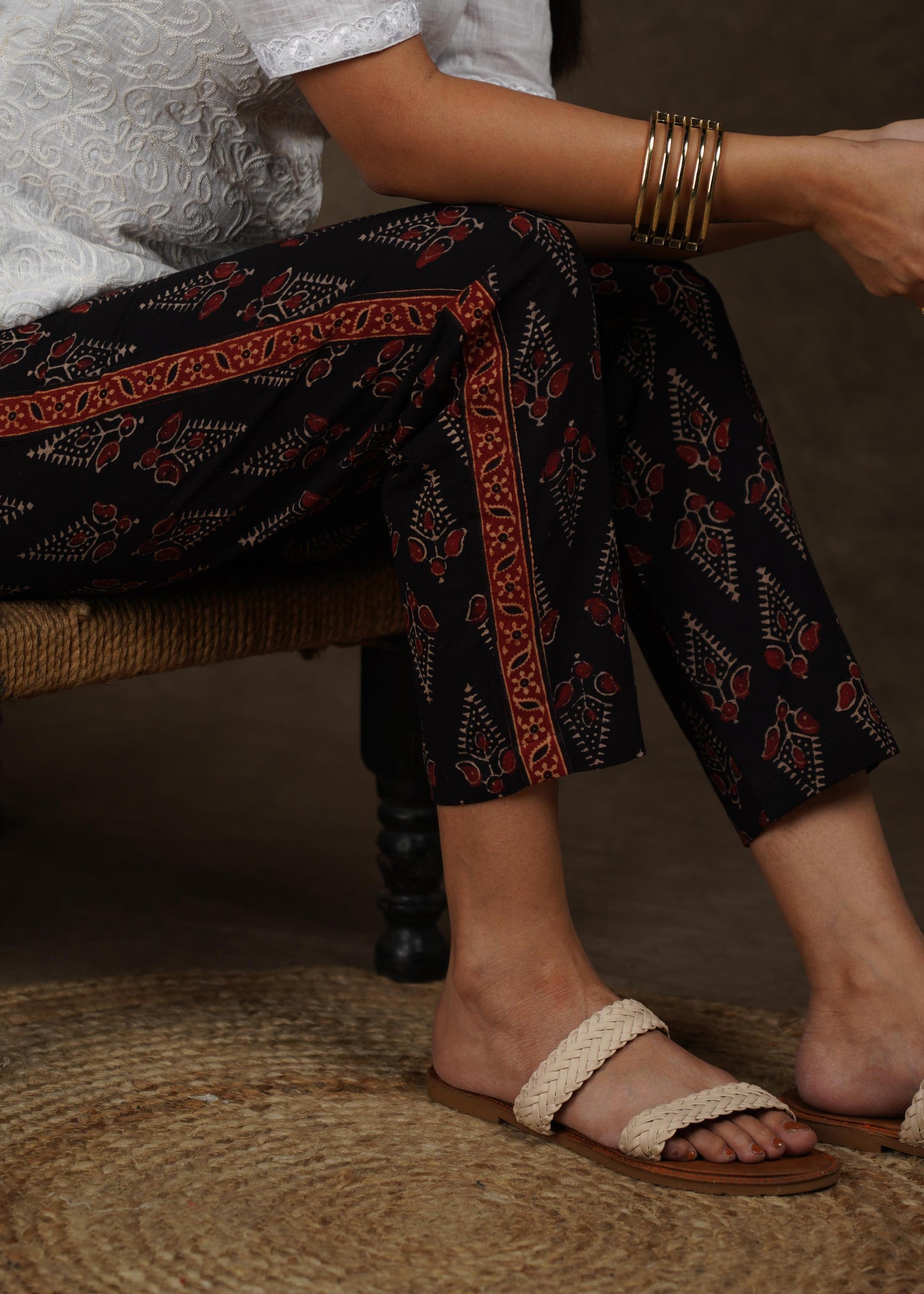 Beautiful cotton ajrakh narrow fitted pant