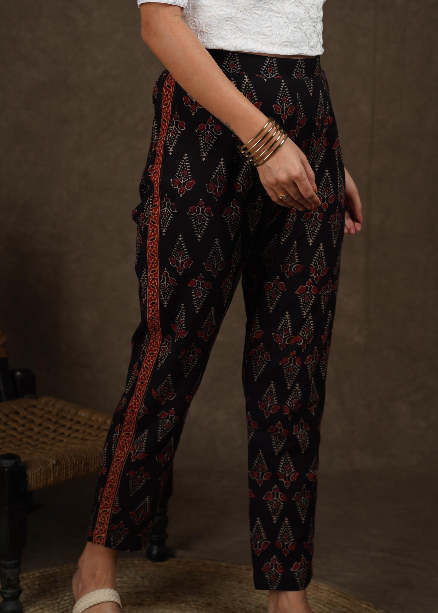 Beautiful cotton ajrakh narrow fitted pant