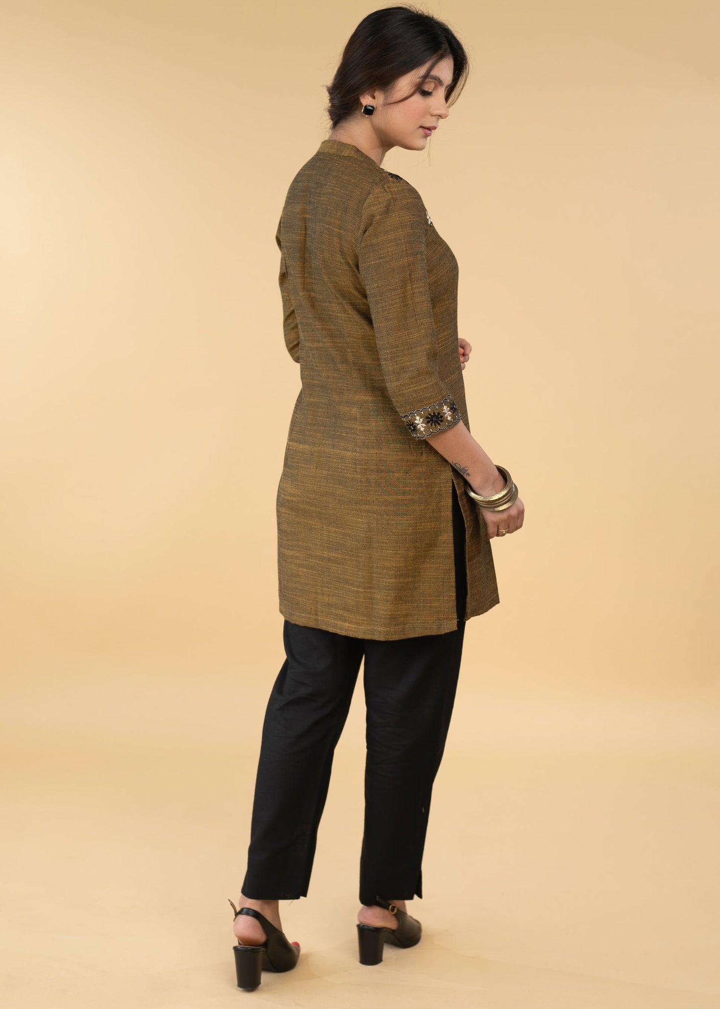 Comfortable Pure Cotton Thread Mirror Embroidered Tunic - Pant Optional