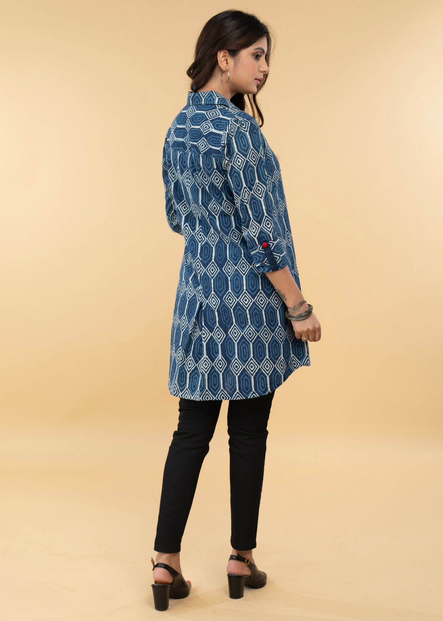 Easy to pair Cotton Indigo Shirt Tunic