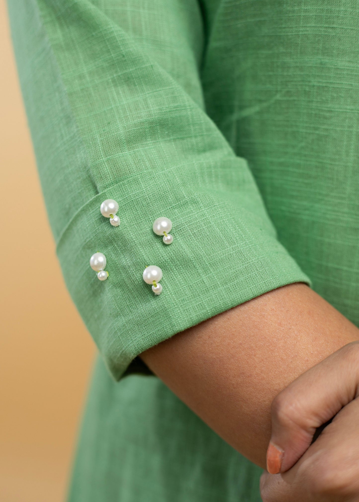 Pista Cotton Pearl Embellished Tunic - Pant Optional