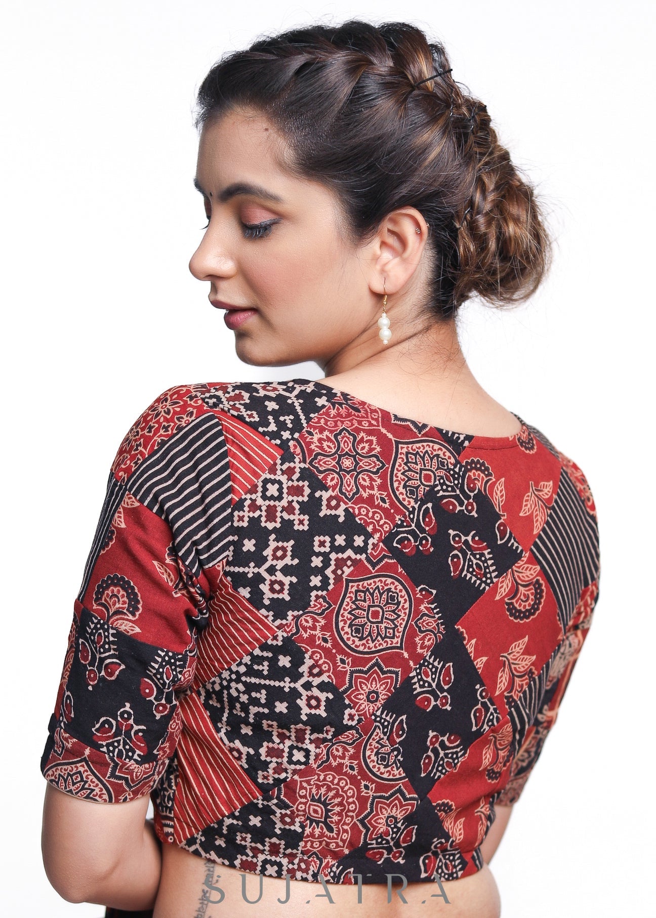 Smart Ajrakh Patch Work Blouse