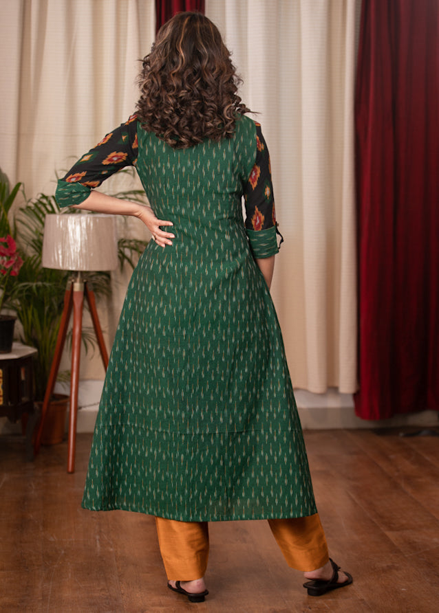 Stylish and Unique Cotton Ikat Combination Kurta