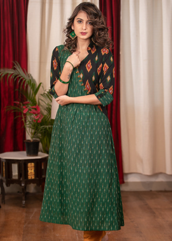 Stylish and Unique Cotton Ikat Combination Kurta