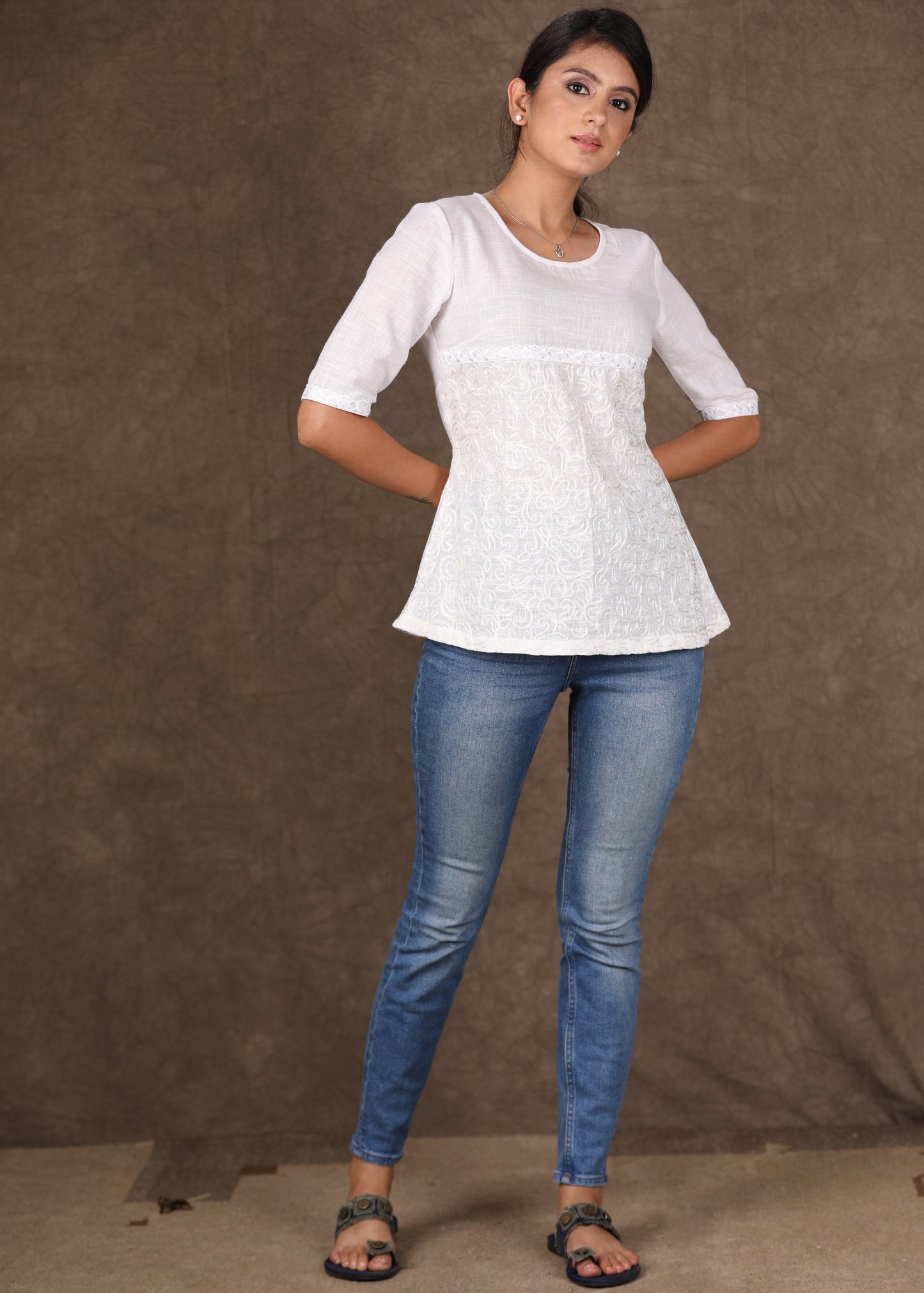 Beautifully Embroidered Indigo Shrug