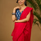 Stunning indigo cotton sleeveless blouse - Optional Plain Saree