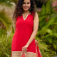 Chic Red Silk Embellished Kurta with Additional Brocade Gharara Bottom and Dupatta Additional