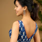 Stunning indigo cotton sleeveless blouse - Optional Plain Saree