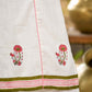 Graceful White Cotton Panel Kurta with Delicate Floral Hand Block Motifs