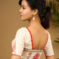 Exclusive hand painted madhubani off white blouse.