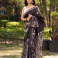 Artisanal Black Pure Silk Hand Batik Saree with Classic Bold Designs