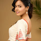 Exclusive hand painted madhubani off white blouse.