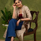 Exquisite Beige Long Shrug Showcasing Artisanal Embroidery Techniques   Inner Optional
