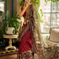 Regal Maroon Cotton Saree with Rich Kalamkari Printed Pallu with Mirror work