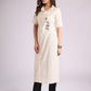 Breezy Off-White Cotton Kurta with Artistic Hand-Painted Detailing