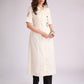 Breezy Off-White Cotton Kurta with Artistic Hand-Painted Detailing