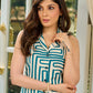 Gleaming Geometric Printed Cotton Flex Shirt Dress with A-Line Fit and Eye-Catching Contrast Buttons