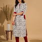 White Radiance Mul Cotton Kurta with Opulent Maroon Detailing